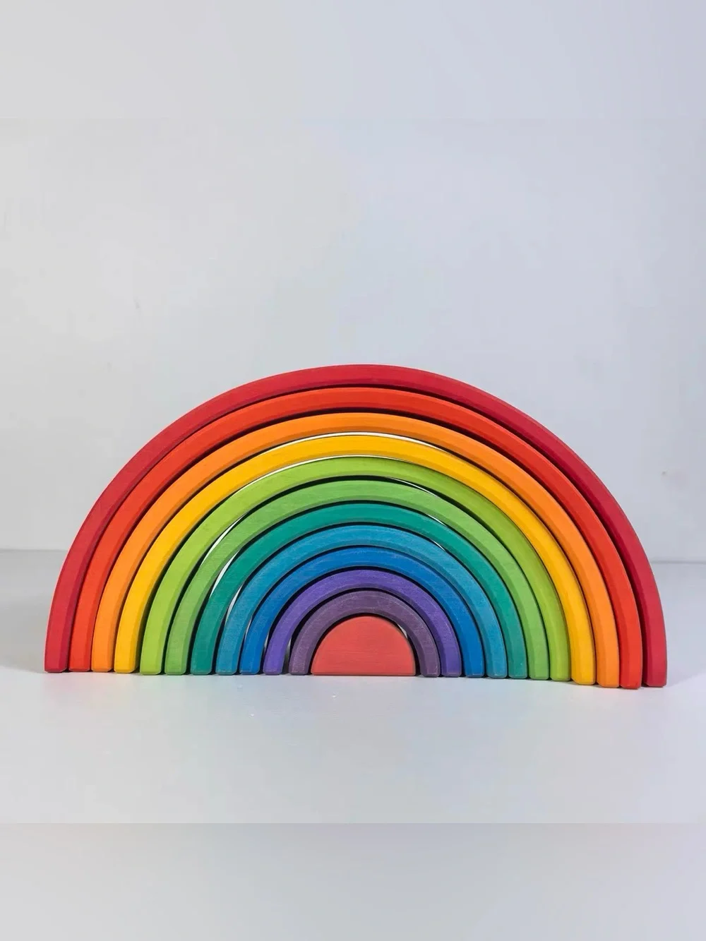 Wooden Rainbow Stacking Arches - Multicolor Wooden Building Set